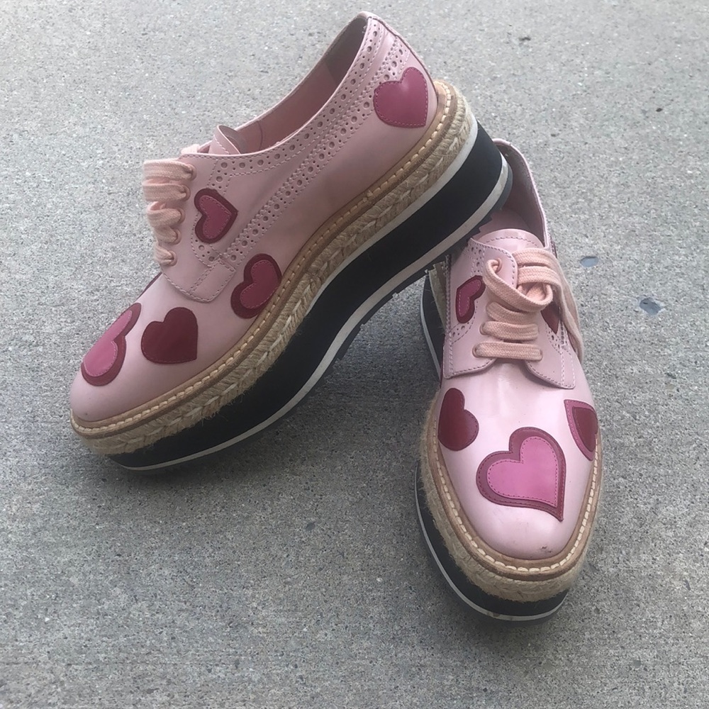 Prada Heart Platform Espadrille